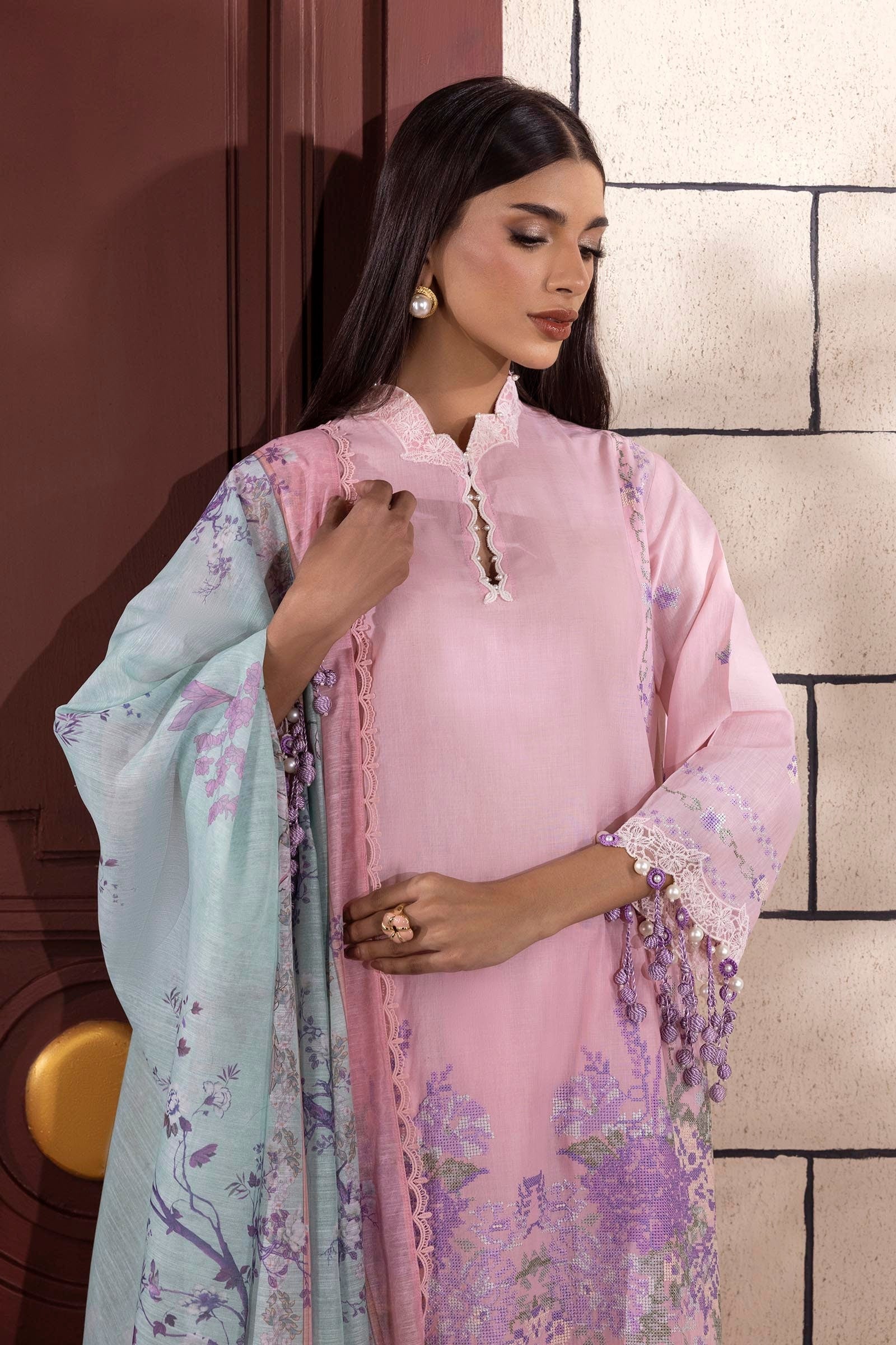 Sana Safinaz | Muzlin Spring 25 | M251-012B-3CV M Pink Lawn