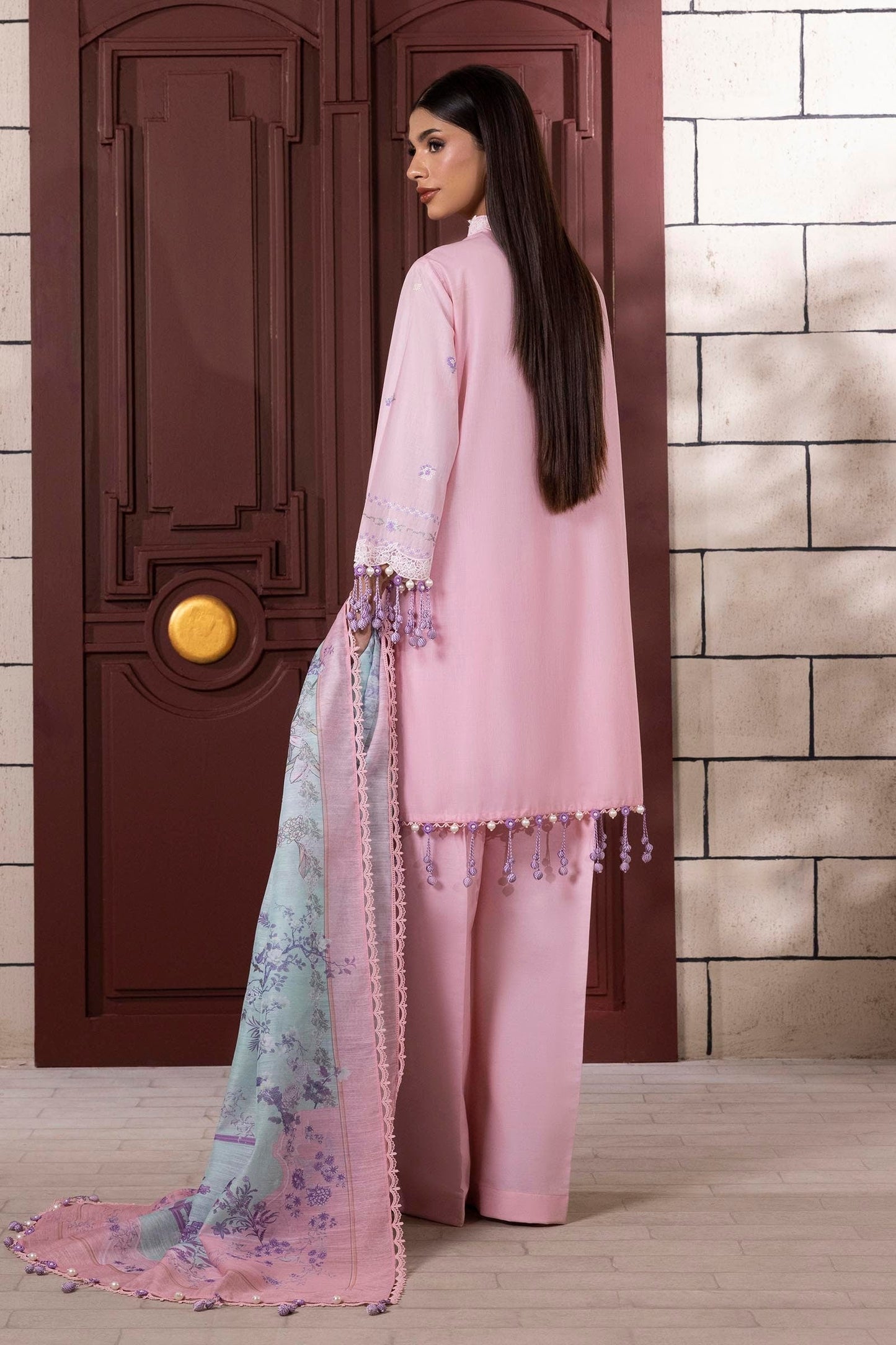 Sana Safinaz | Muzlin Spring 25 | M251-012B-3CV S Pink Lawn