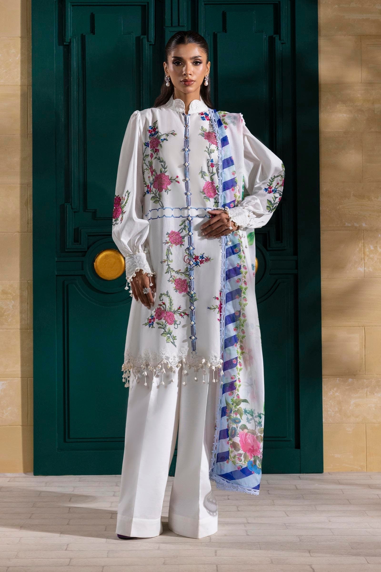 Sana Safinaz | Muzlin Spring 25 | M251-013A-3CL XS Off White Lawn