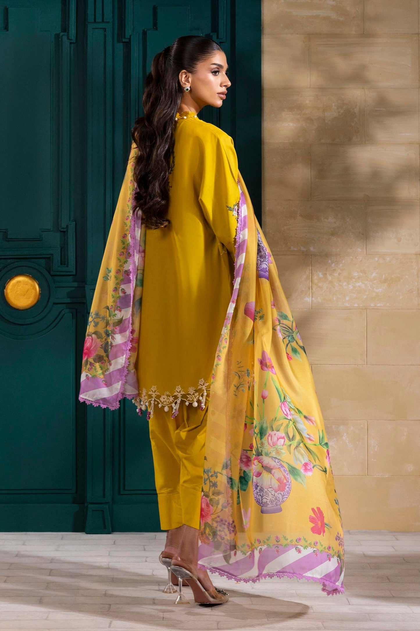 Sana Safinaz | Muzlin Spring 25 | M251-013B-3CL S Mustard Yellow Lawn