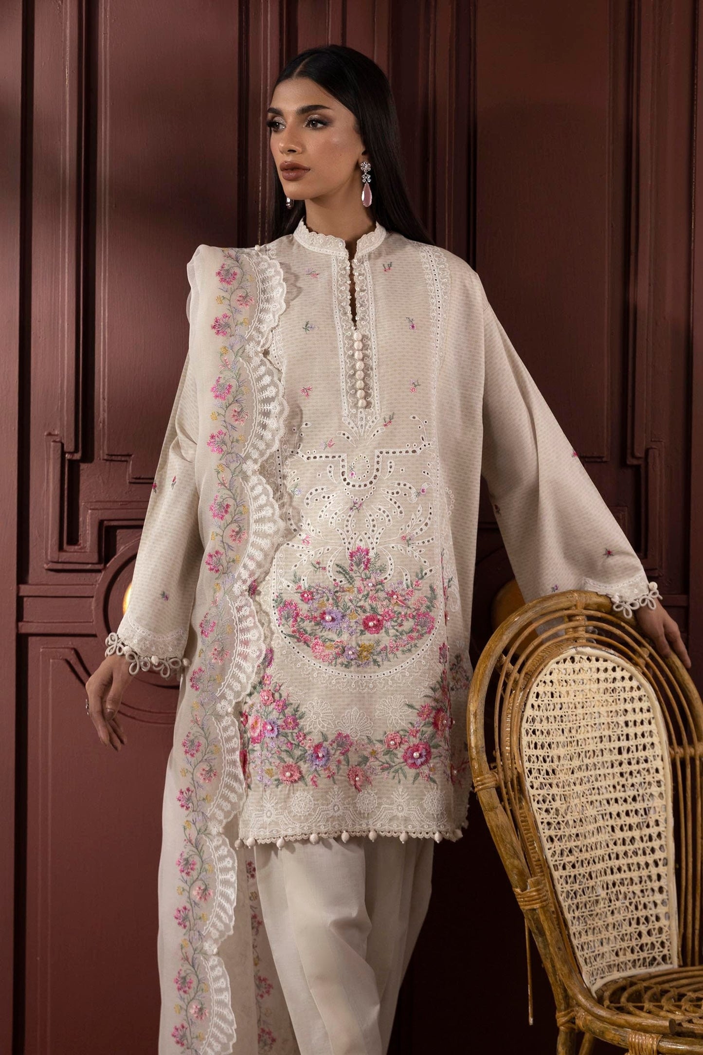 Sana Safinaz | Muzlin Spring 25 | M251-014A-3CT M Off White Lawn