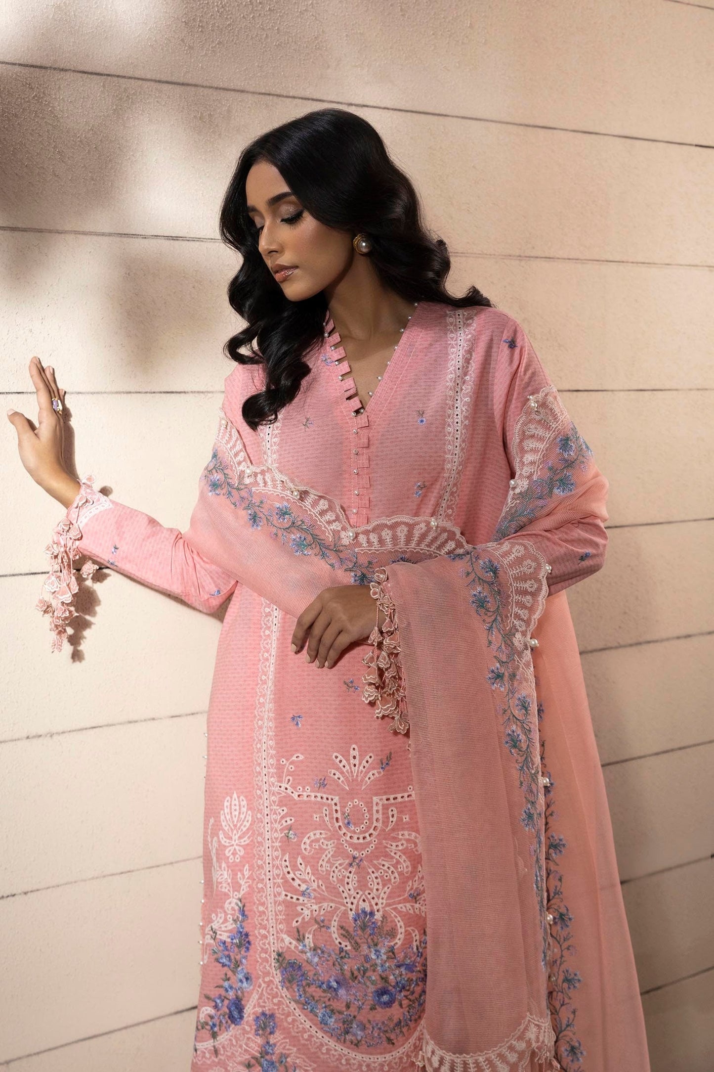 Sana Safinaz | Muzlin Spring 25 | M251-014B-3CT M Pink Lawn
