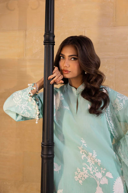 Sana Safinaz | Muzlin Spring 25 | M251-015B-3CT M Light Ferozi Cambric
