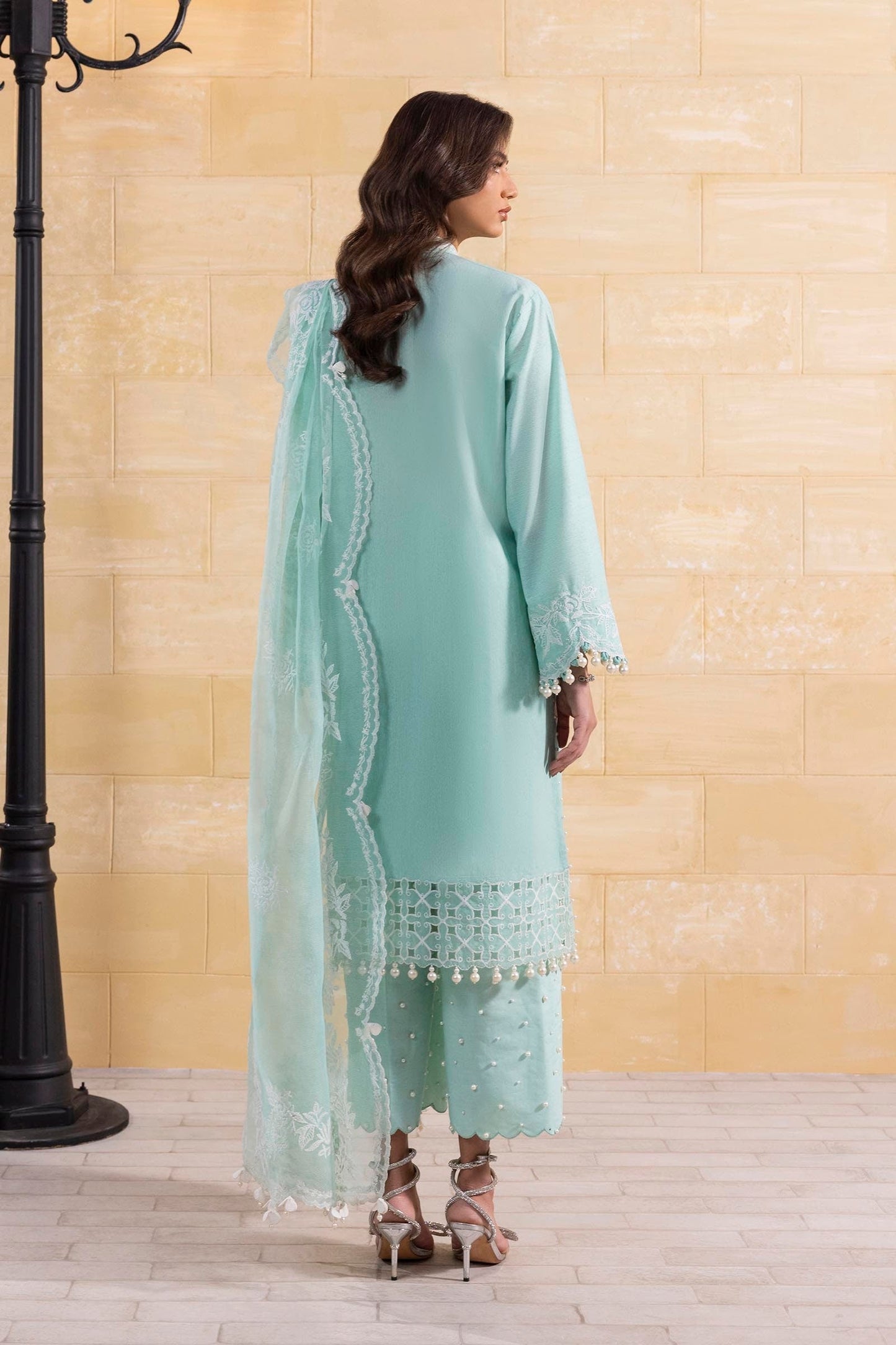 Sana Safinaz | Muzlin Spring 25 | M251-015B-3CT S Light Ferozi Cambric