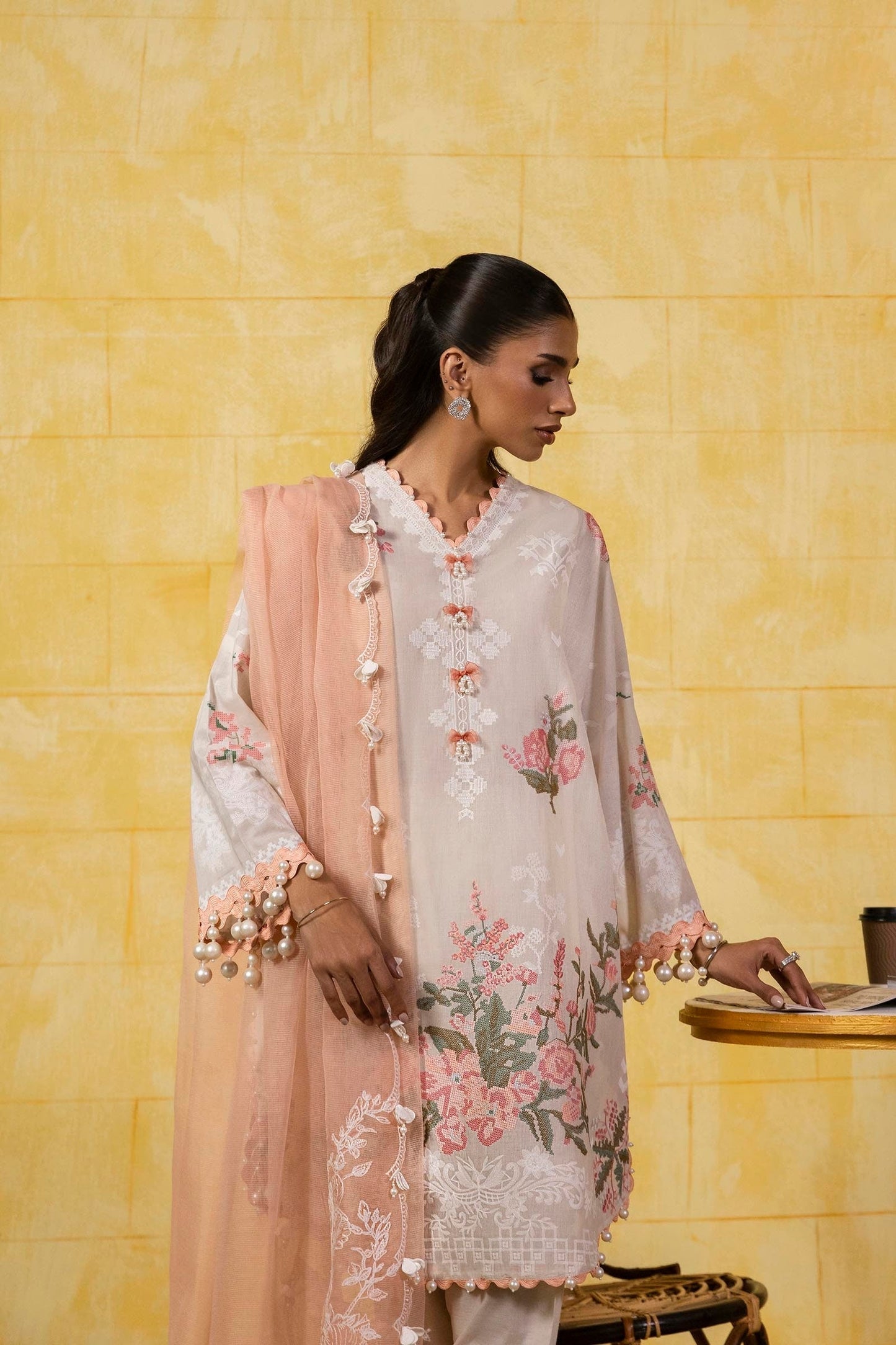 Sana Safinaz | Muzlin Spring 25 | M251-016A-3CT M Off White Lawn