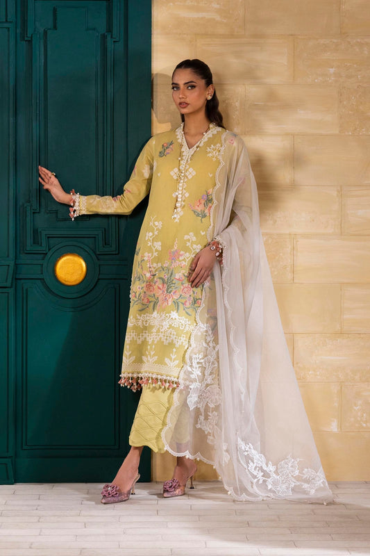 Sana Safinaz | Muzlin Spring 25 | M251-016B-3CT XS Lime Yellow Lawn