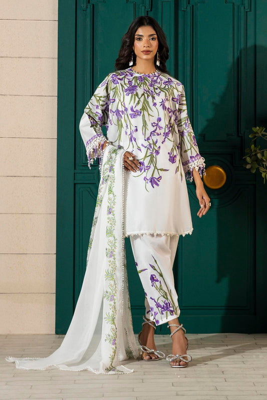 Sana Safinaz | Muzlin Spring 25 | M251-017A-3CJ XS Off White Lawn