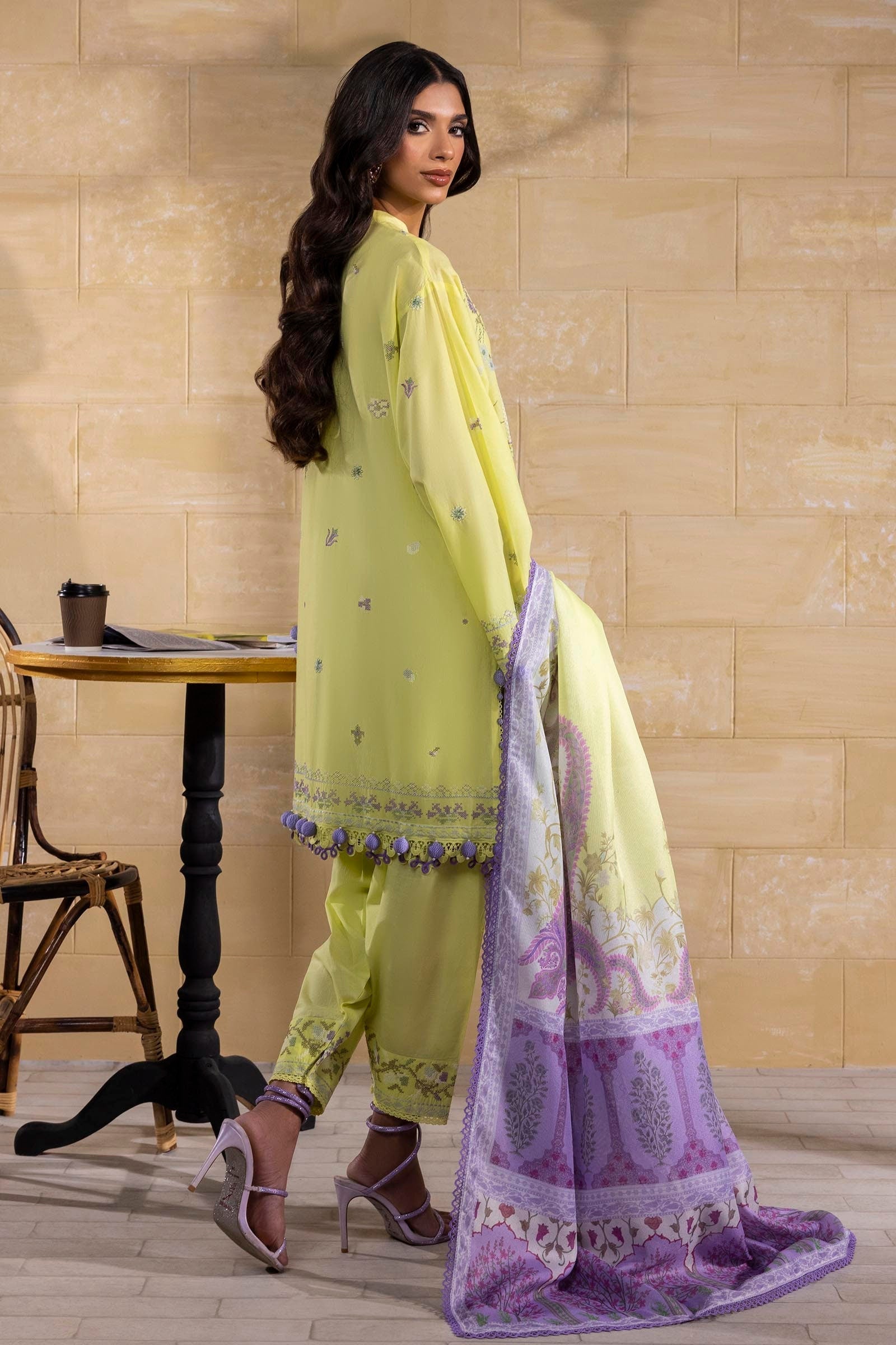 Sana Safinaz | Muzlin Spring 25 | M251-018B-3CT S Lime Lawn