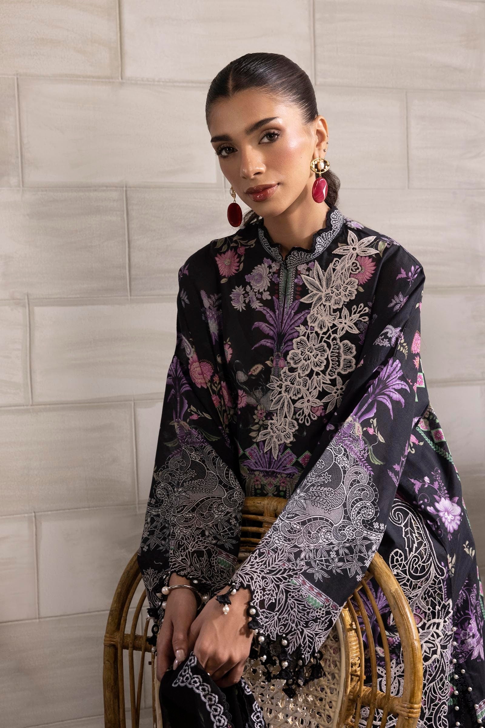 Sana Safinaz | Muzlin Spring 25 | M251-019B-3CS M Black Lawn