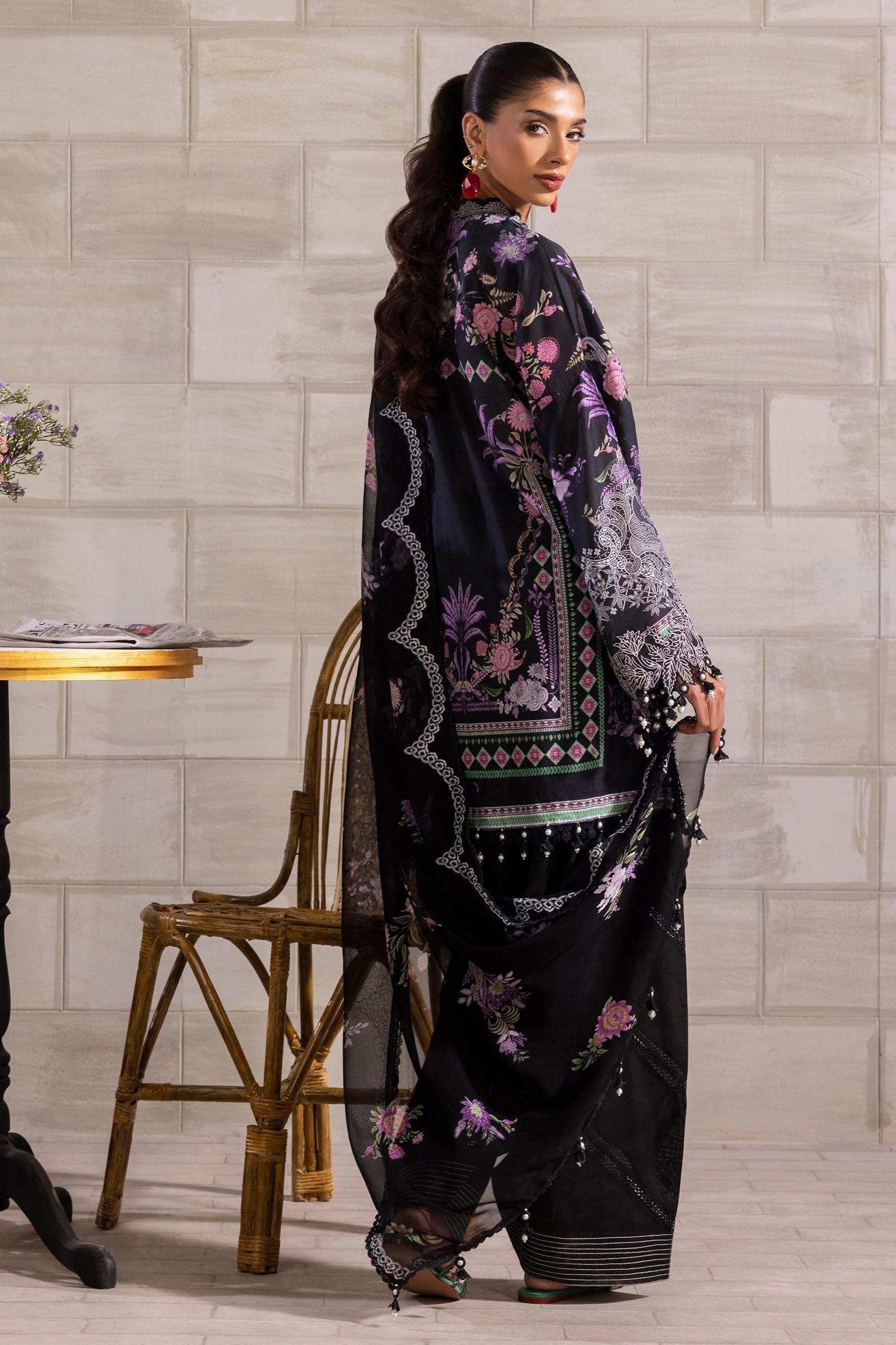 Sana Safinaz | Muzlin Spring 25 | M251-019B-3CS S Black Lawn