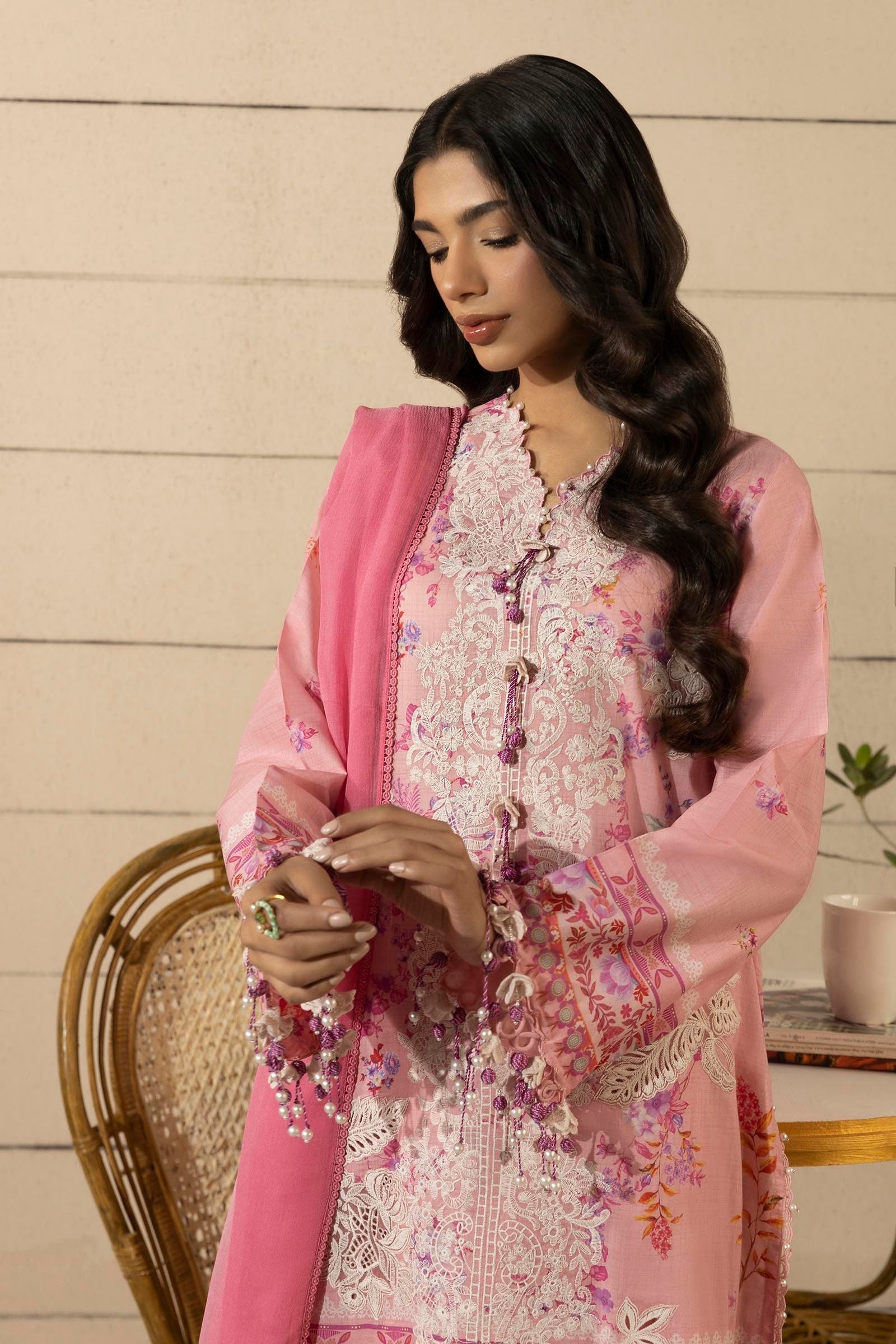 Sana Safinaz | Muzlin Spring 25 | M251-023A-3CI M Pink Lawn