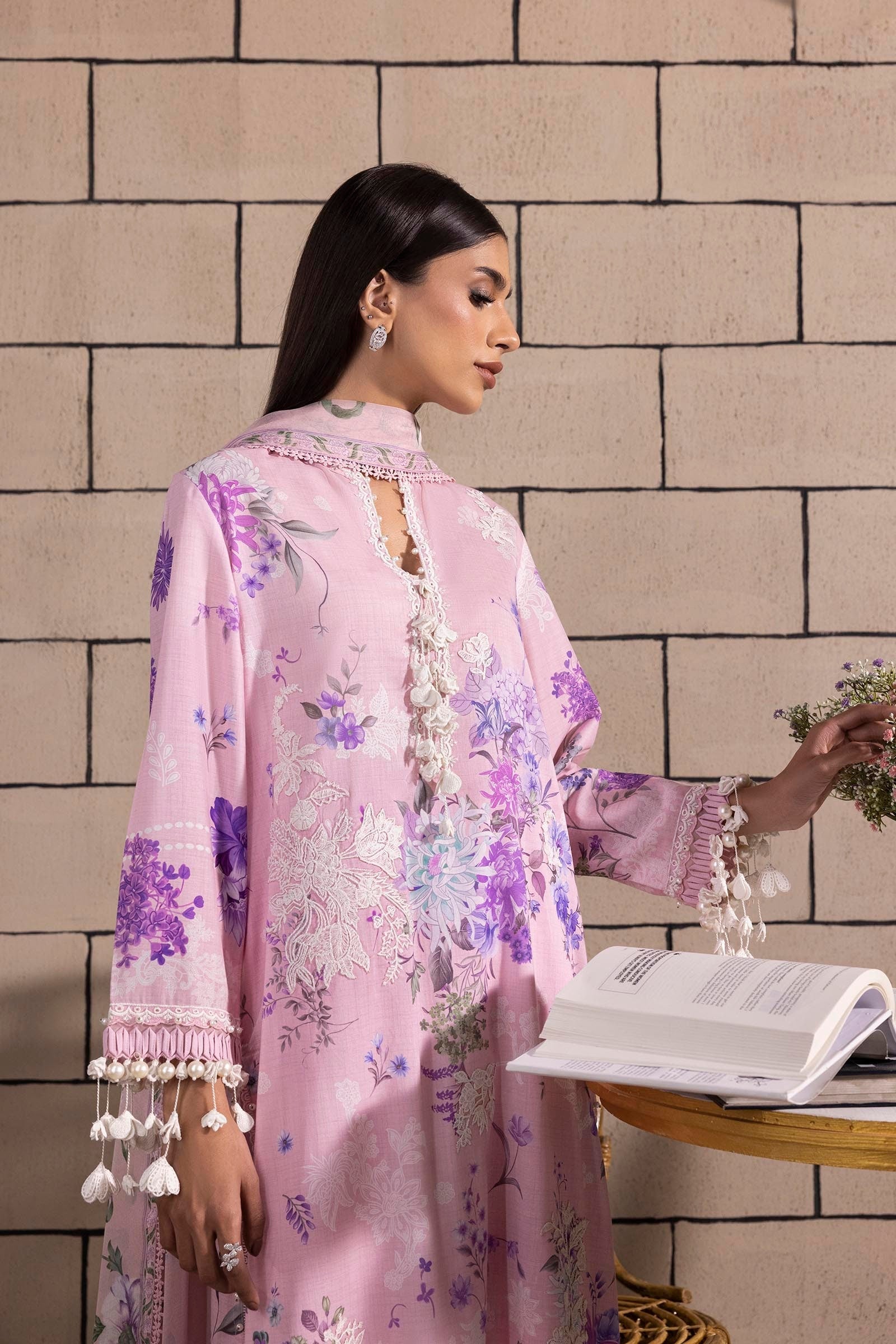 Sana Safinaz | Muzlin Spring 25 | M251-025A-3CJ L Pink Lawn