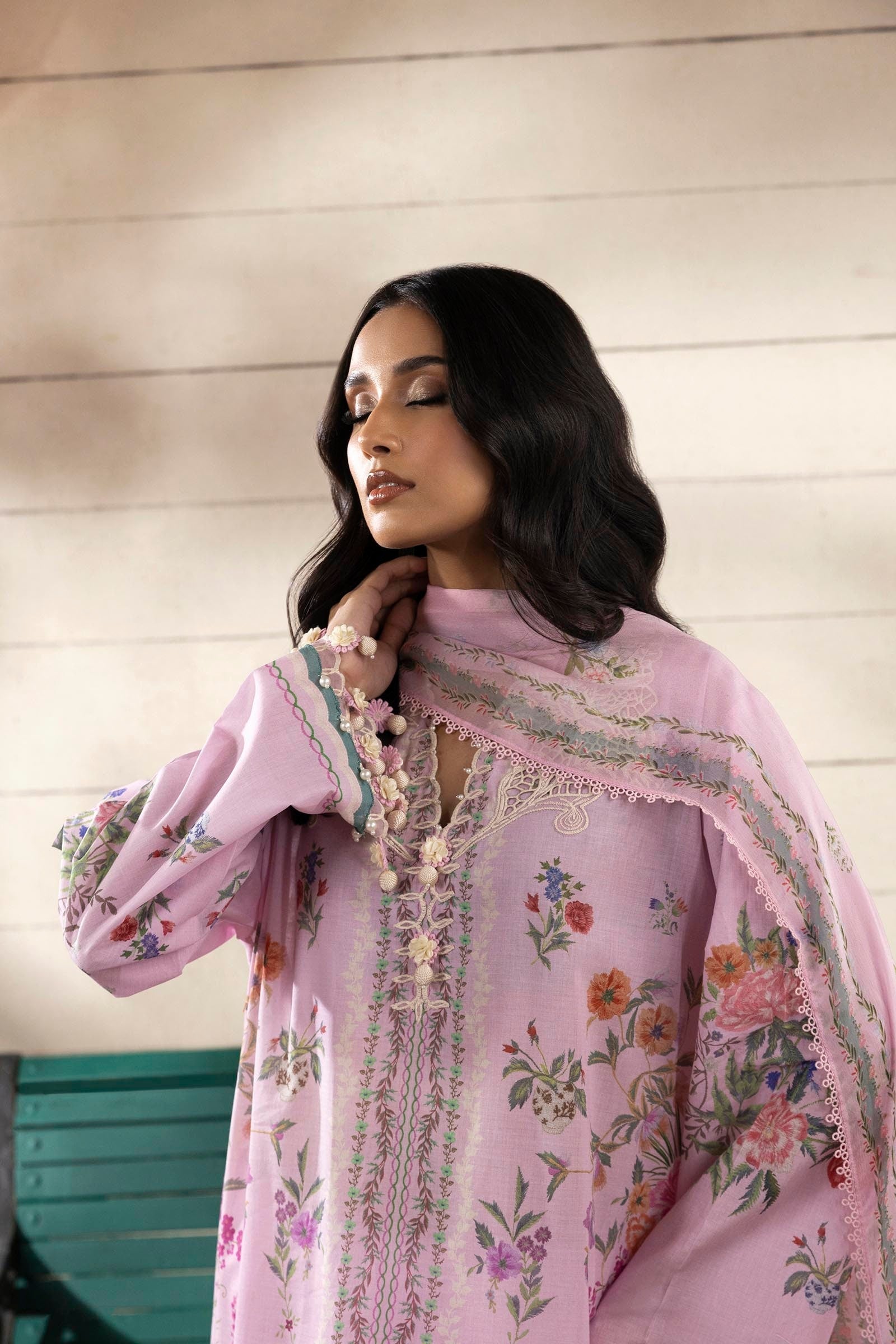 Sana Safinaz | Muzlin Spring 25 | M251-028B-3CI M Lilac Lawn