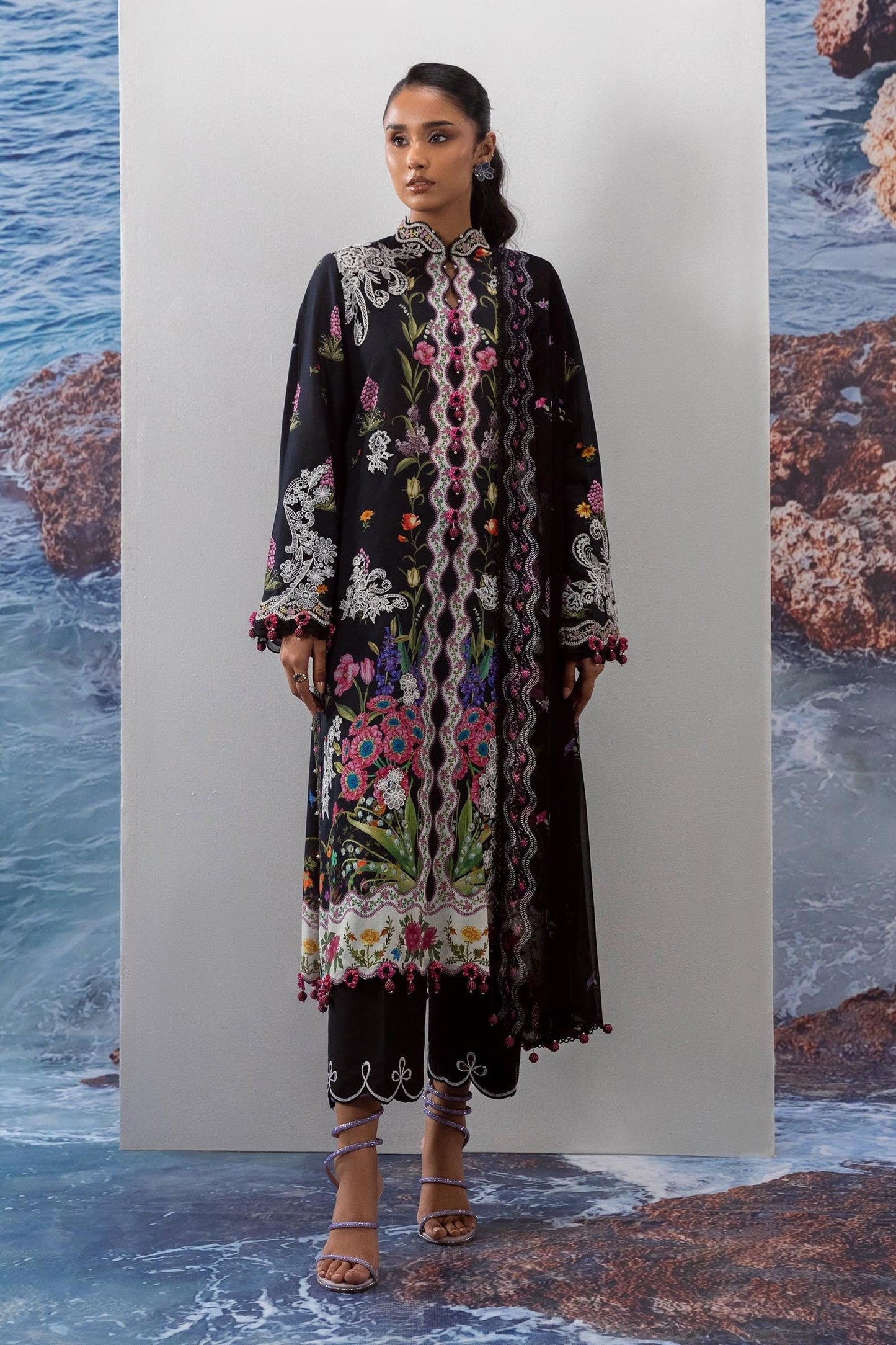 Sana Safinaz | Muzlin Summer 25 | 001A Custom Size Black Lawn