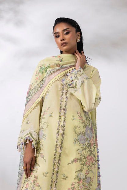 Sana Safinaz | Muzlin Summer 25 | 009A XL Lime Lawn