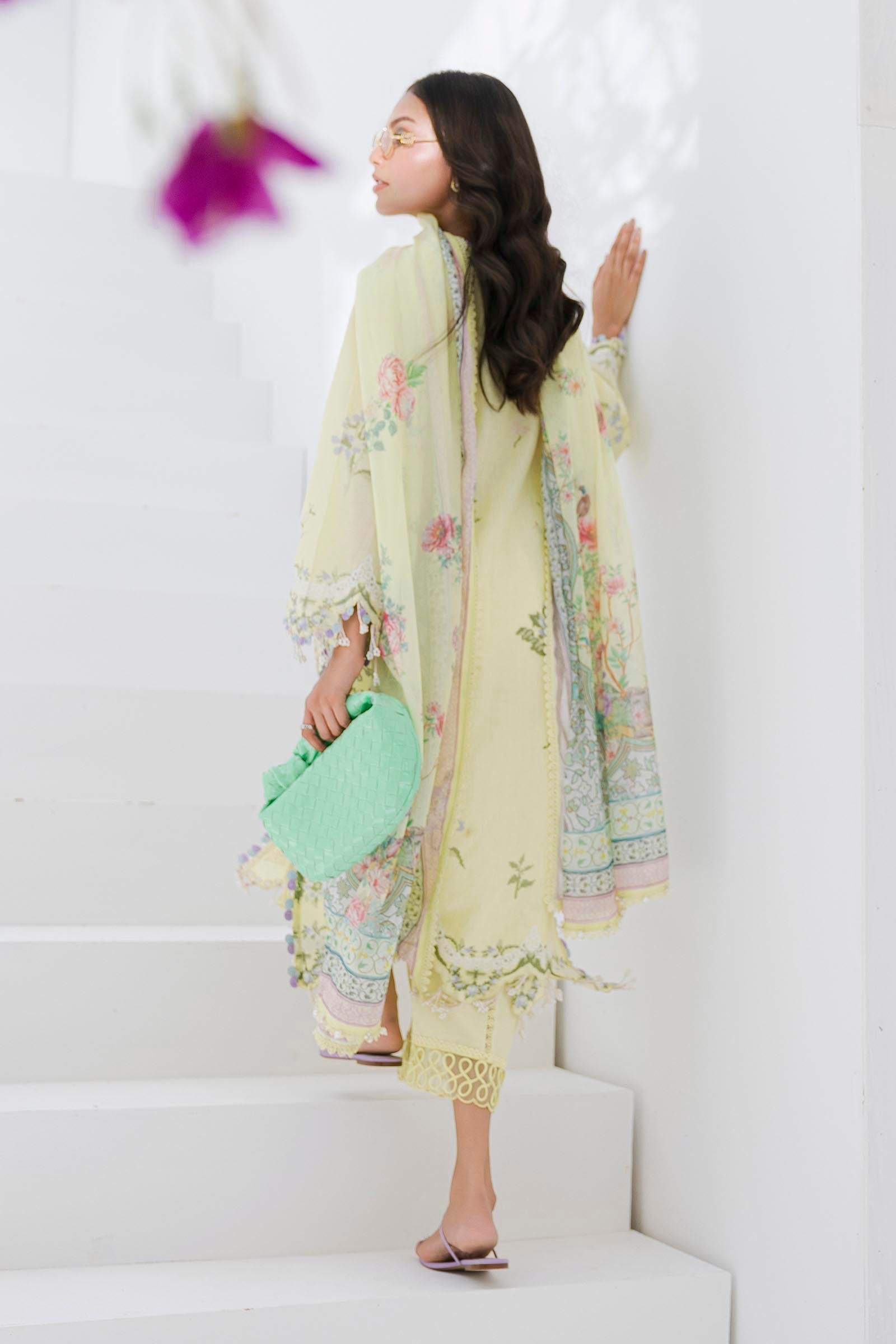 Sana Safinaz | Muzlin Summer 25 | 009A S Lime Lawn