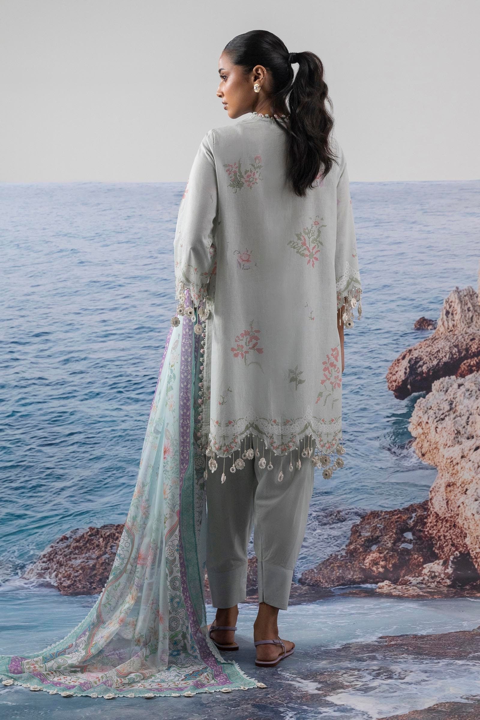 Sana Safinaz | Muzlin Summer 25 | 009B S Gray Lawn