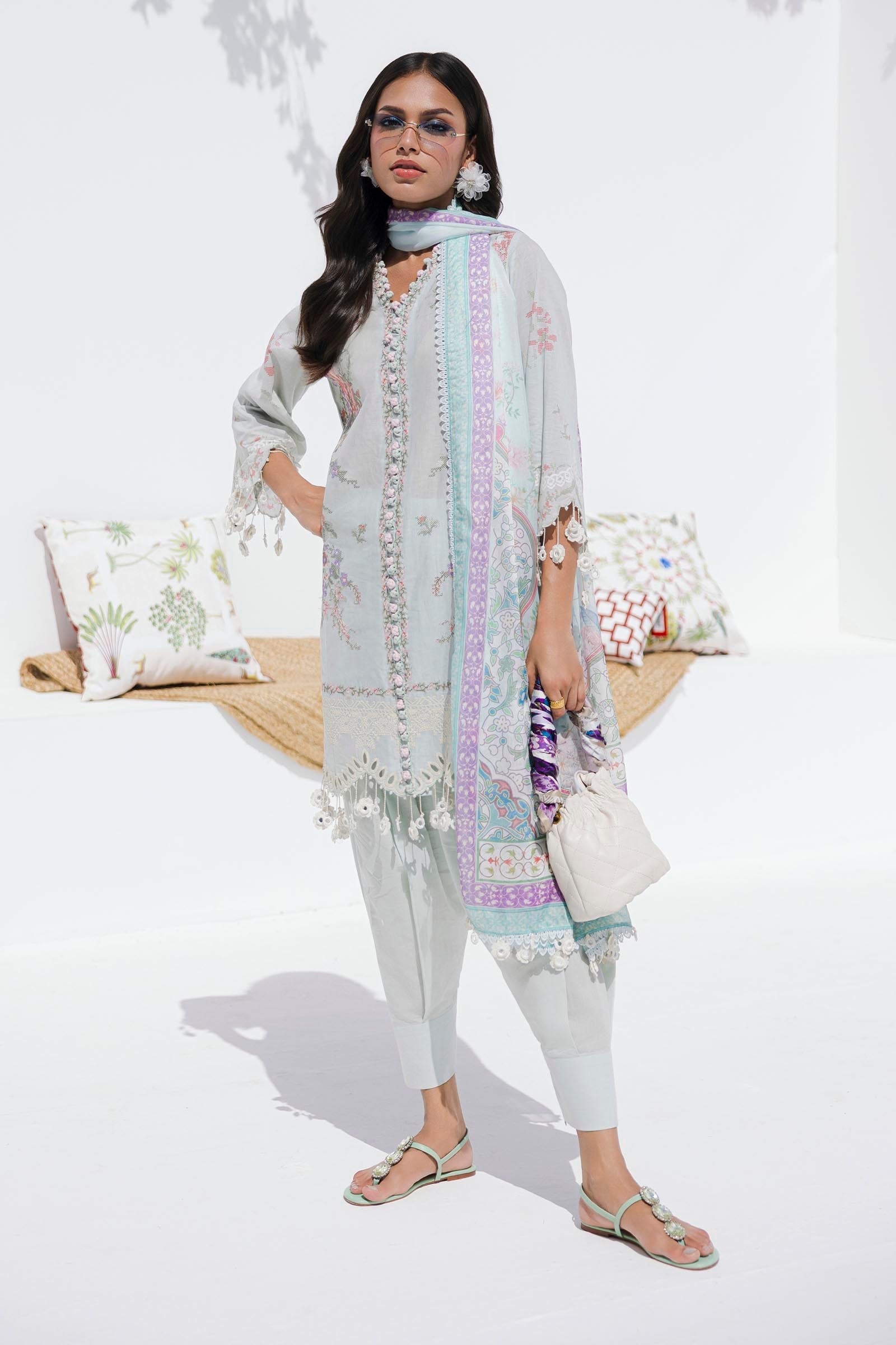 Sana Safinaz | Muzlin Summer 25 | 009B Custom Size Gray Lawn