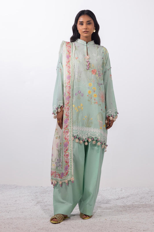 Sana Safinaz | Muzlin Summer 25 | 010A XS Ice Blue Lawn