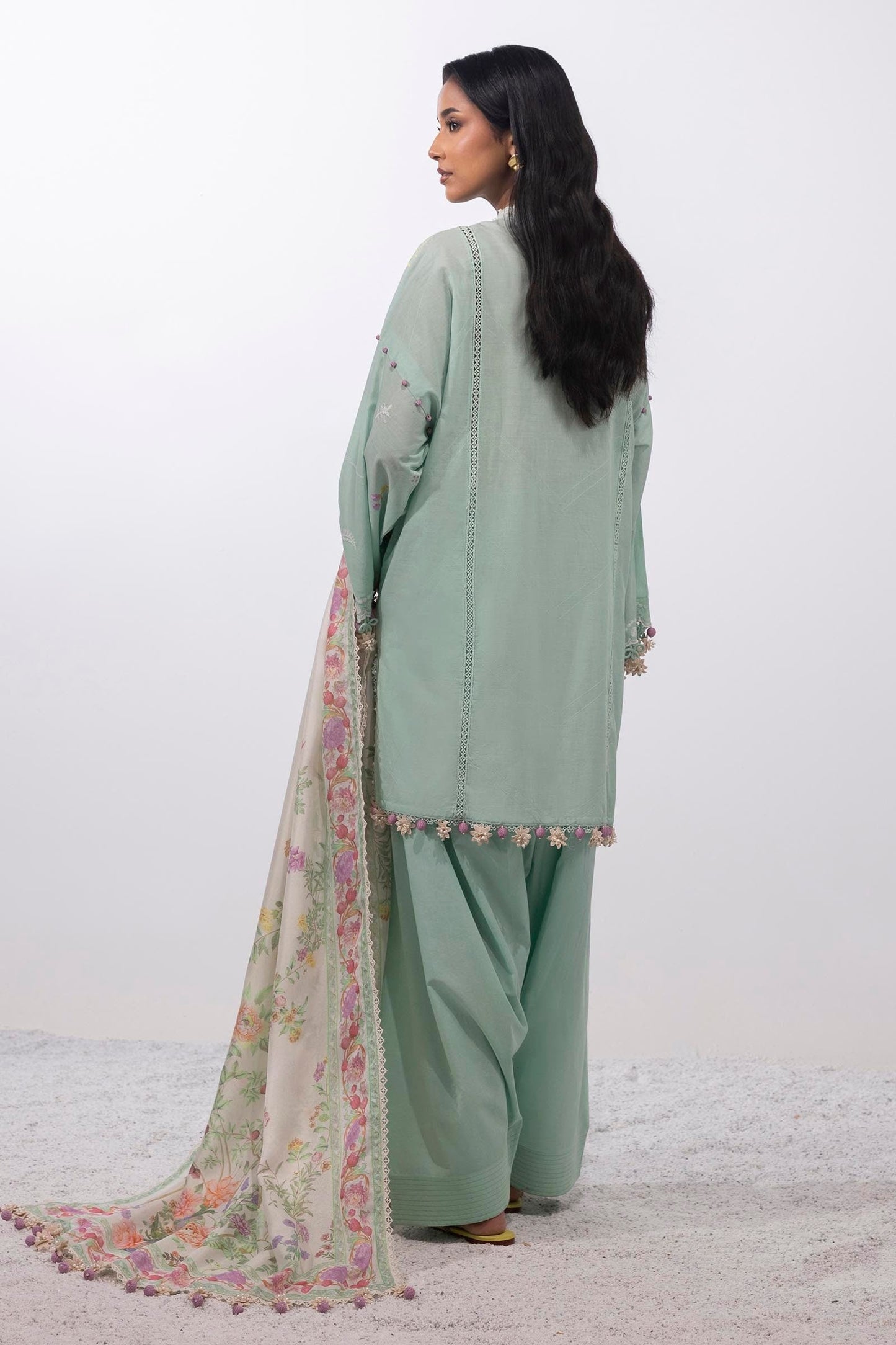 Sana Safinaz | Muzlin Summer 25 | 010A S Ice Blue Lawn