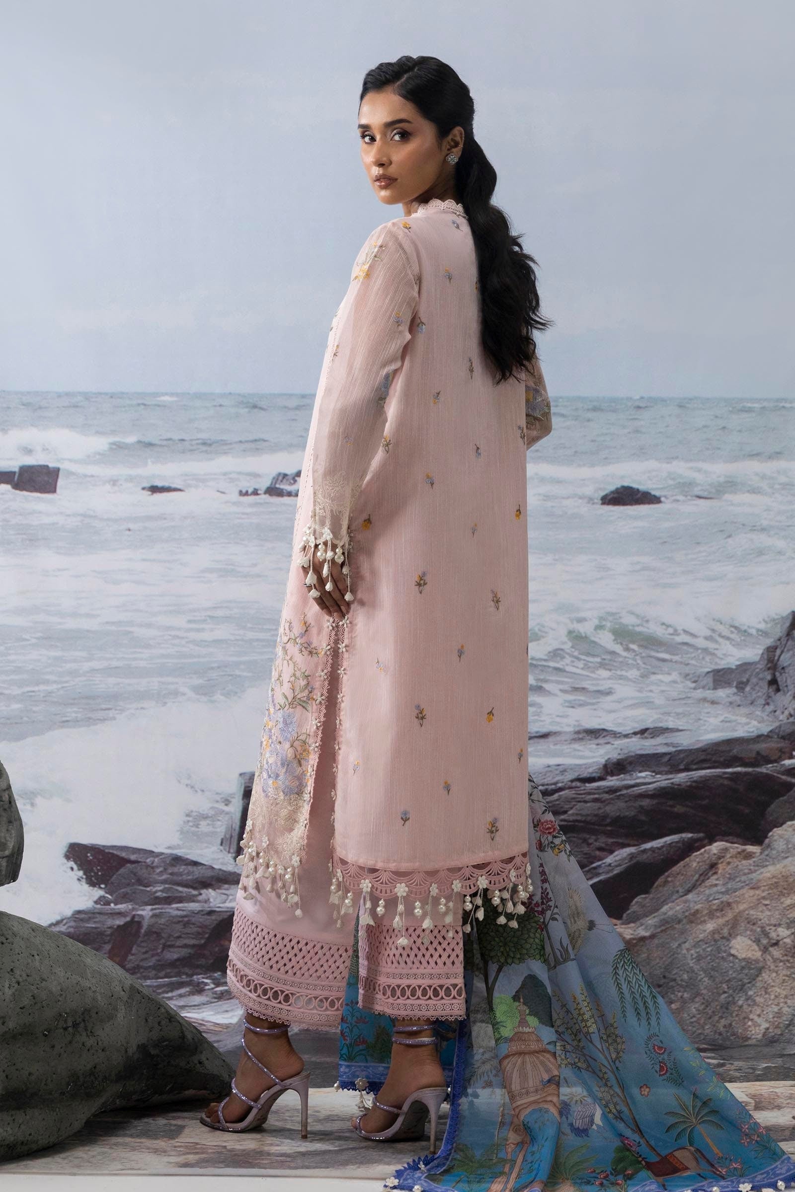 Sana Safinaz | Muzlin Summer 25 | 013B S Pale Pink Net