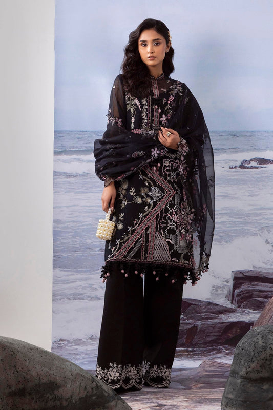 Sana Safinaz | Muzlin Summer 25 | 014A XS Black Net