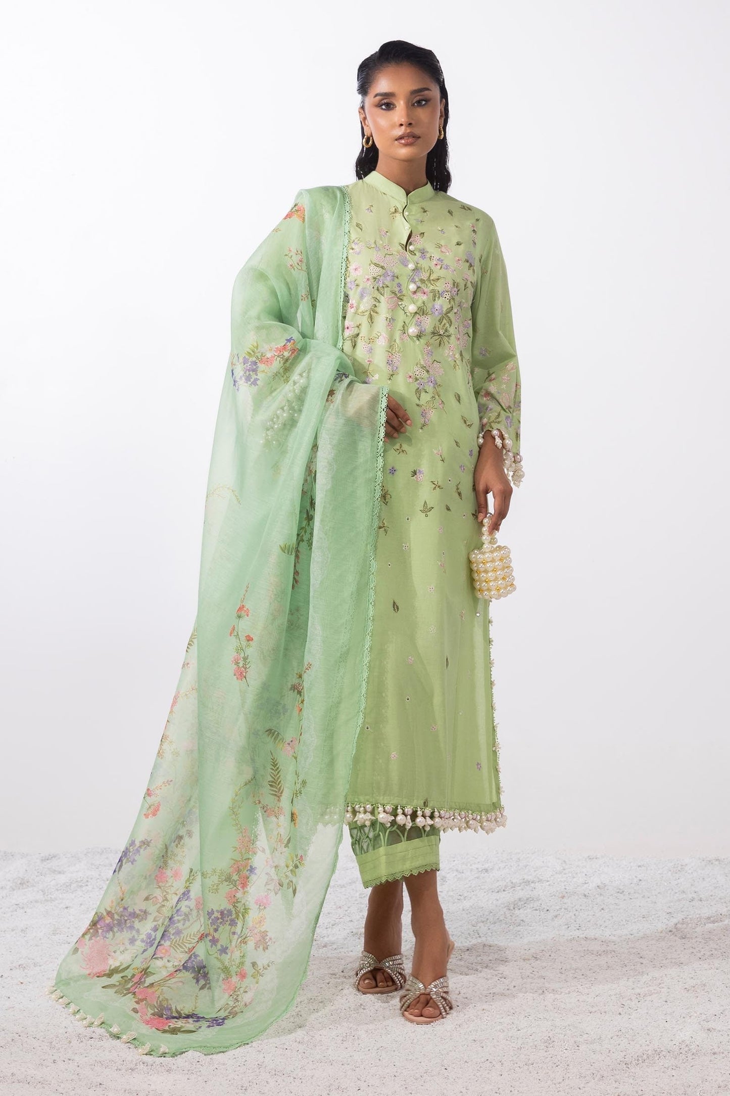 Sana Safinaz | Muzlin Summer 25 | 015B XS Sage Lawn