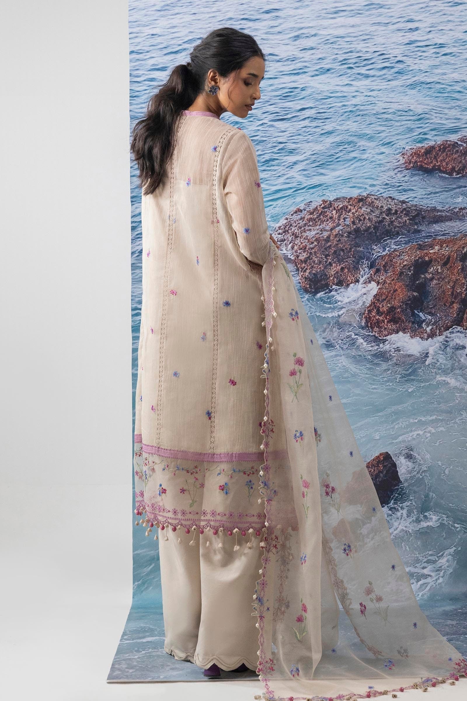 Sana Safinaz | Muzlin Summer 25 | 016A S Off White Net