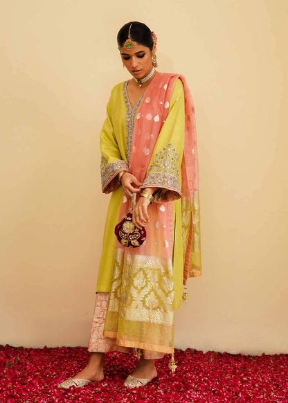 Mahgul | Eid Edit 2024 | Lemon Mint - Pakistani Designer Dress - by Mahgul | Type: Luxury - 100% Original at Saira Sultan