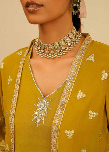 Mahgul | Eid Edit 2024 | Mustard Shine - Pakistani Designer Dress - by Mahgul | Type: Luxury - 100% Original at Saira Sultan