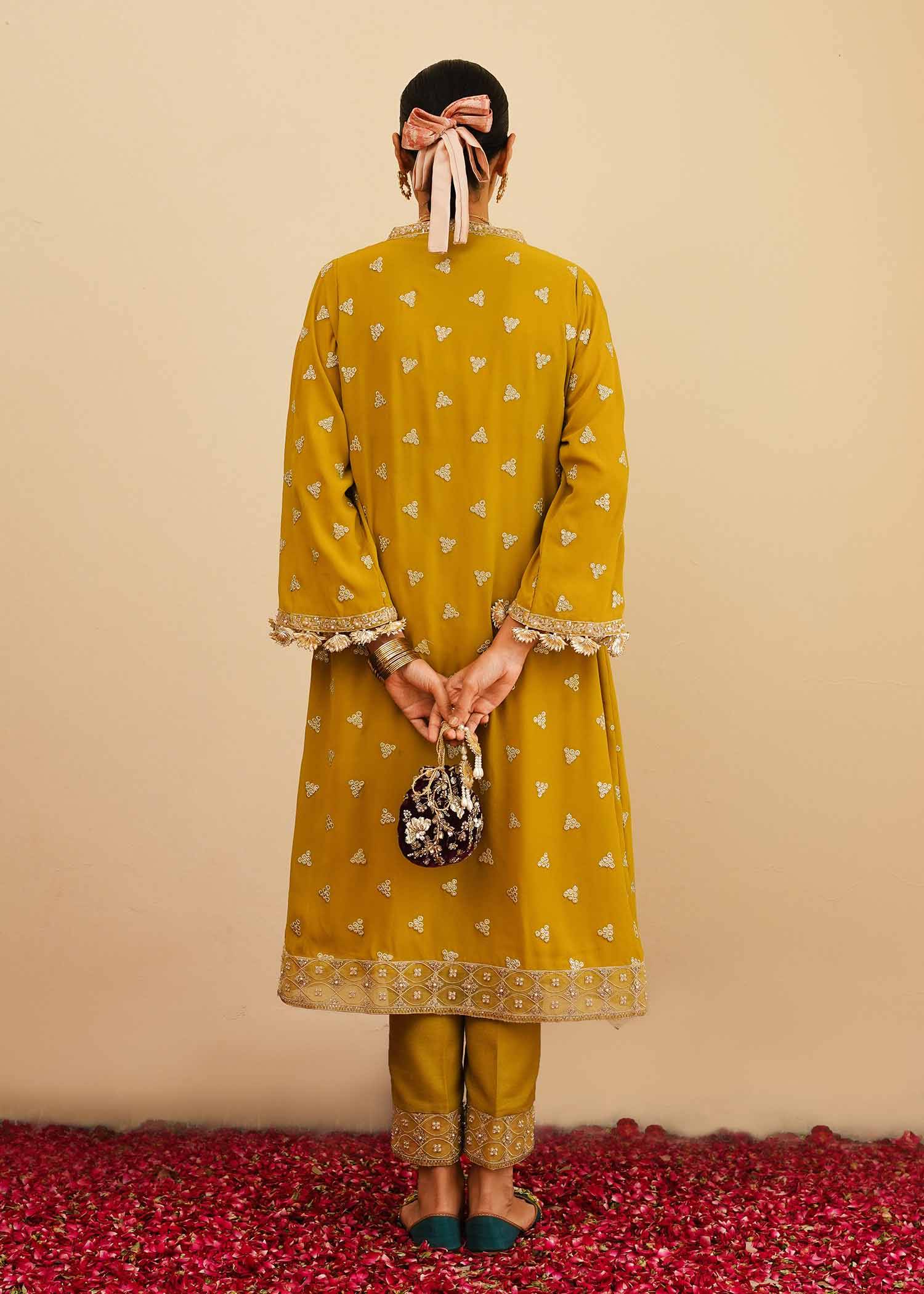 Mahgul | Eid Edit 2024 | Mustard Shine - Pakistani Designer Dress - by Mahgul | Type: Luxury - 100% Original at Saira Sultan