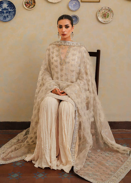 Mahgul | Eid Edit 2024 | Crushed Silver - Pakistani Designer Dress - by Mahgul | Type: Luxury - 100% Original at Saira Sultan