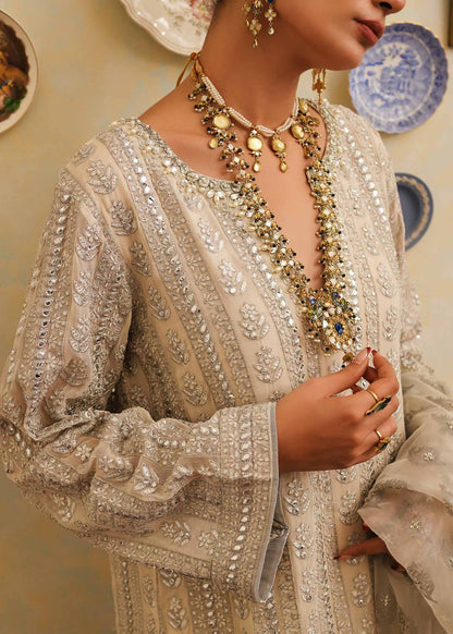 Mahgul | Eid Edit 2024 | Crushed Silver - Pakistani Designer Dress - by Mahgul | Type: Luxury - 100% Original at Saira Sultan