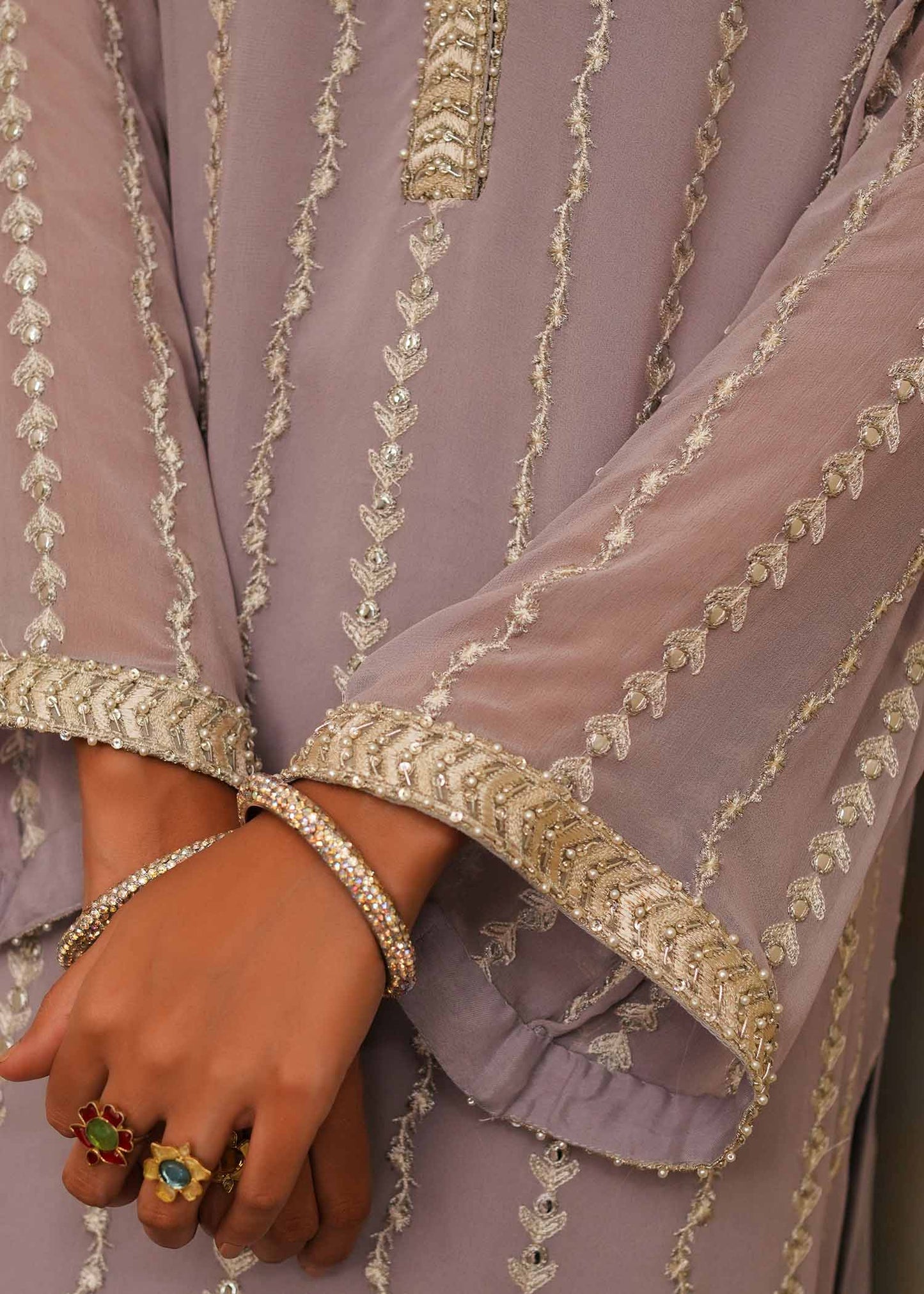 Mahgul | Eid Edit 2024 | Lavender Lines - Pakistani Designer Dress - by Mahgul | Type: Luxury - 100% Original at Saira Sultan