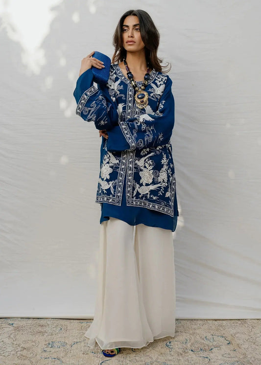 Mahgul | Eid Edit 2024 | Blue Crane - Pakistani Designer Dress - by Mahgul | Type: Luxury - 100% Original at Saira Sultan