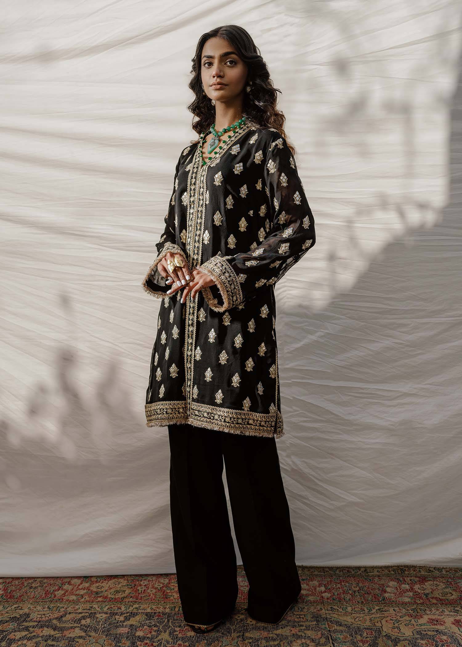 Mahgul | Eid Edit 2024 | Black Stone - Pakistani Designer Dress - by Mahgul | Type: Luxury - 100% Original at Saira Sultan