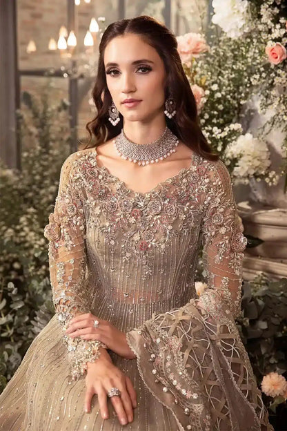 Maria B | Mbroidered Wedding Edition 23 | Grey BD-2703 - Pakistani Designer Dress - by Maria B | Type: Bridal - 100% Original at Saira Sultan