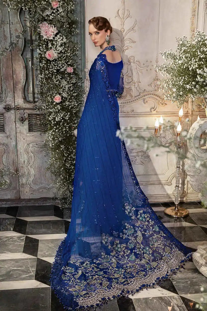 Maria B | Mbroidered Wedding Edition 23 | Cobalt Blue BD-2704 - Pakistani Designer Dress - by Maria B | Type: Bridal - 100% Original at Saira Sultan