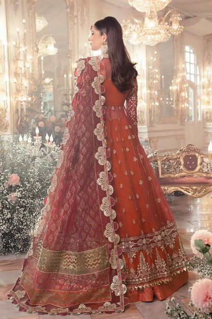 Maria B | Mbroidered Wedding Edition 23 | Maroon BD-2705 - Pakistani Designer Dress - by Maria B | Type: Bridal - 100% Original at Saira Sultan