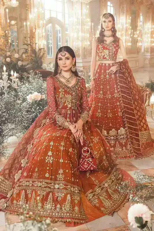 Maria B | Mbroidered Wedding Edition 23 | Maroon BD-2705 - Pakistani Designer Dress - by Maria B | Type: Bridal - 100% Original at Saira Sultan