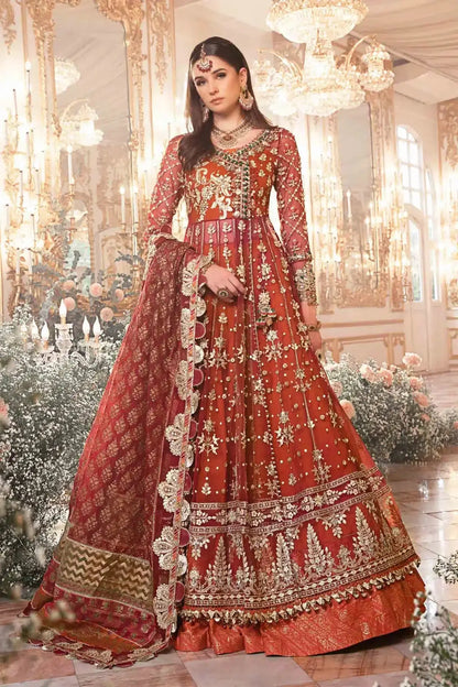 Maria B | Mbroidered Wedding Edition 23 | Maroon BD-2705 - Pakistani Designer Dress - by Maria B | Type: Bridal - 100% Original at Saira Sultan