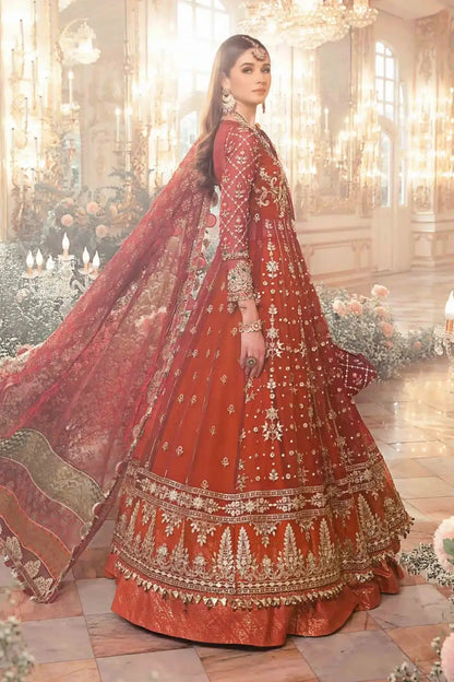 Maria B | Mbroidered Wedding Edition 23 | Maroon BD-2705 - Pakistani Designer Dress - by Maria B | Type: Bridal - 100% Original at Saira Sultan
