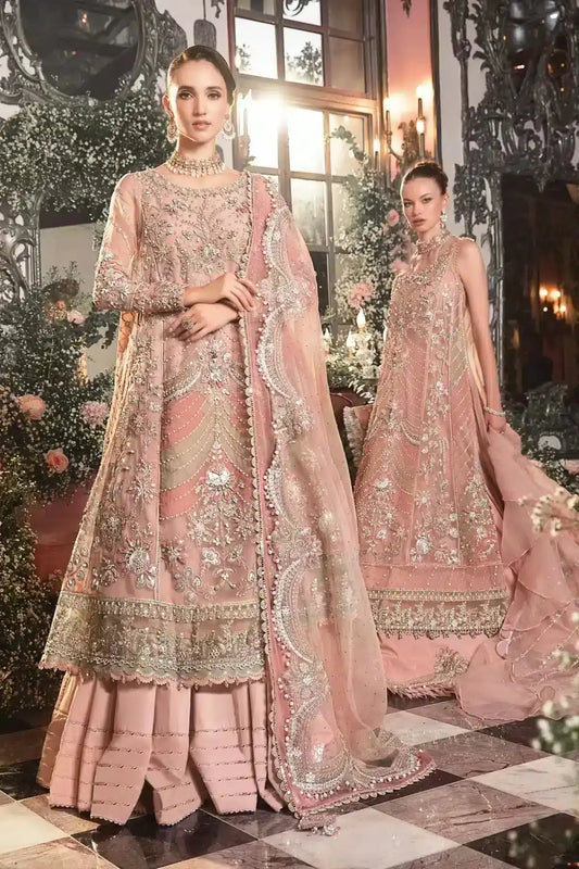 Maria B | Mbroidered Wedding Edition 23 | Pastel Pink BD-2706 - Pakistani Designer Dress - by Maria B | Type: Bridal - 100% Original at Saira Sultan