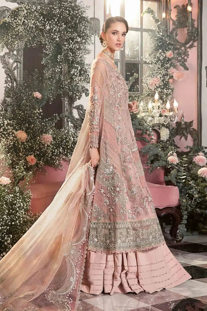 Maria B | Mbroidered Wedding Edition 23 | Pastel Pink BD-2706 - Pakistani Designer Dress - by Maria B | Type: Bridal - 100% Original at Saira Sultan