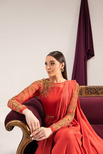 Maria Osama Khan | Tiffany Formals | Carnelian - Pakistani Designer Dress - by Maria Osama Khan | Type: Formal - 100% Original at Saira Sultan