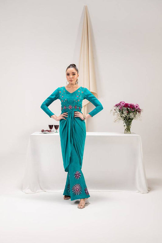 Maria Osama Khan | Tiffany Formals | Aquamarine - Pakistani Designer Dress - by Maria Osama Khan | Type: Formal - 100% Original at Saira Sultan