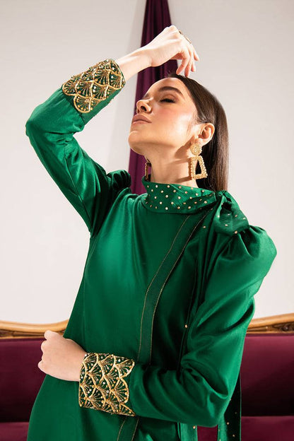 Maria Osama Khan | Tiffany Formals | Emerald - Pakistani Designer Dress - by Maria Osama Khan | Type: Formal - 100% Original at Saira Sultan
