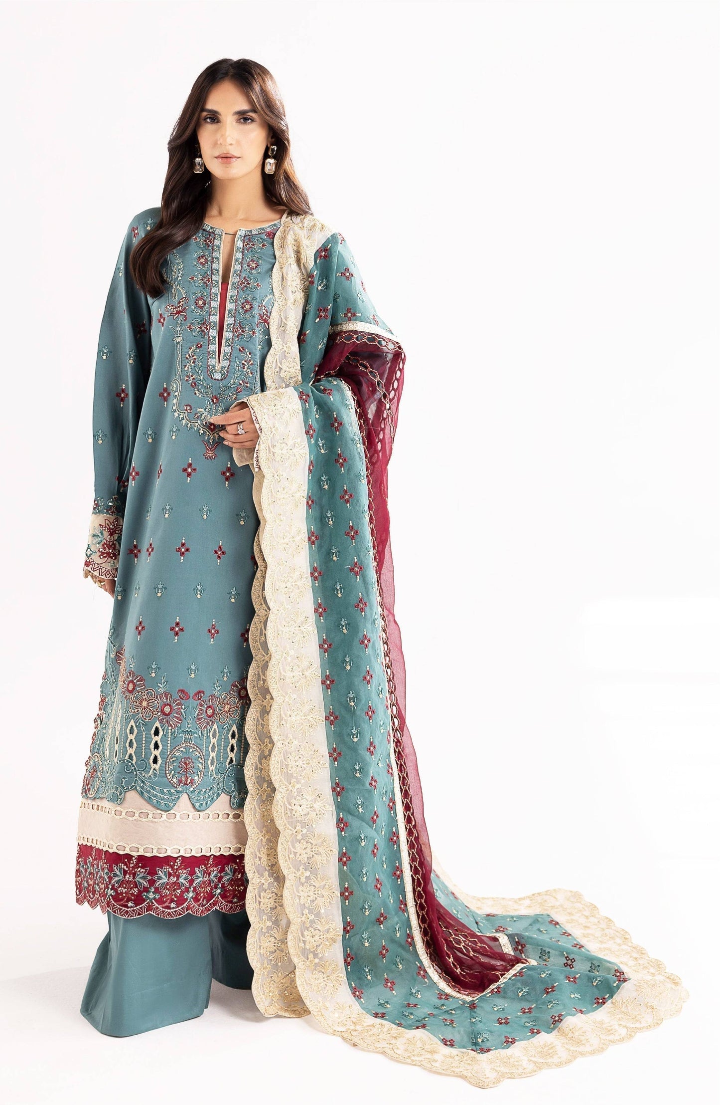 Maryum N Maria | Eid Luxury Lawn 24 | Laila - Pakistani Designer Dress - by Maryum N Maria | Type: Luxury - 100% Original at Saira Sultan