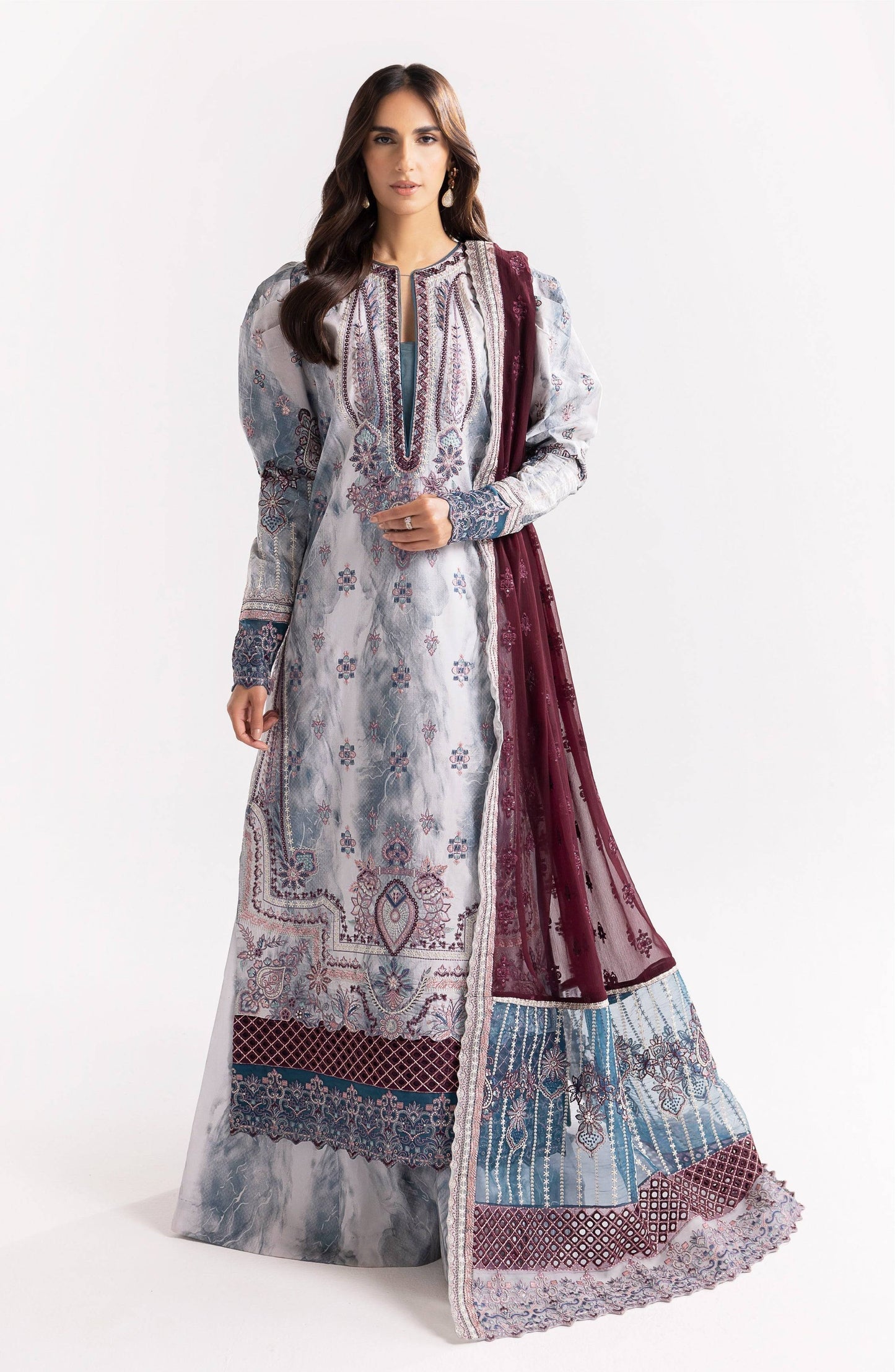 Maryum N Maria | Eid Luxury Lawn 24 | Jahanara - Pakistani Designer Dress - by Maryum N Maria | Type: Luxury - 100% Original at Saira Sultan