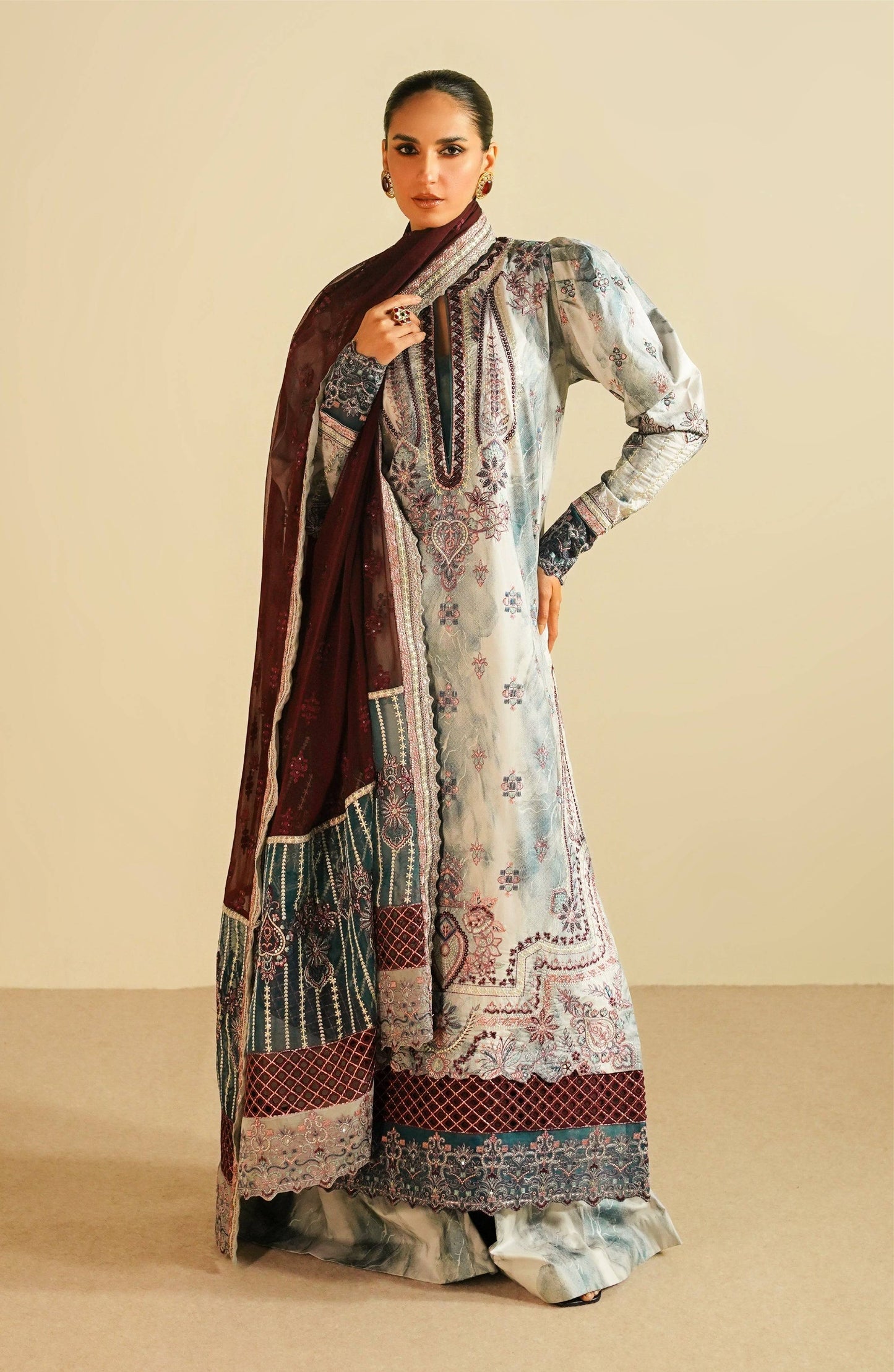 Maryum N Maria | Eid Luxury Lawn 24 | Jahanara - Pakistani Designer Dress - by Maryum N Maria | Type: Luxury - 100% Original at Saira Sultan
